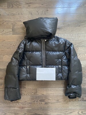 Rick Owens Funnel Neck Down lambskin Leather Sisyphus Jacket size