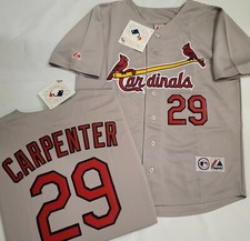 1705-1 Majestic St Louis Cardinals CHRIS CARPENTER Baseball Jersey GRAY New