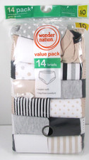 NEW Girls Wonder Nation Super Soft Tag-Free Brief Underwear 13-Pk Multicolor 10