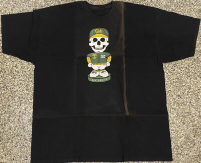 Oaklandish Shirt Oakland A's Bobblehead Skeleton Skull Limited Ed