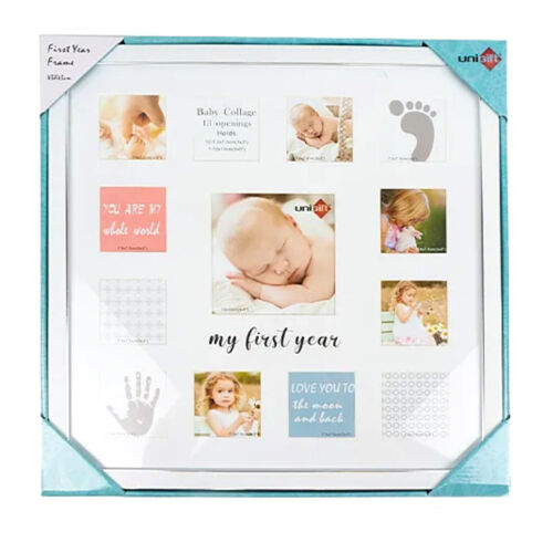 43x43cm Baby Boy / Girl Collage Photo Frame Newborn Gift Home Decor Wall Hanging - Picture 1 of 1
