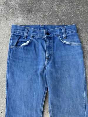Vintage 70s Levis 784 684 Orange Tab Bellbottom Flare Faded Denim