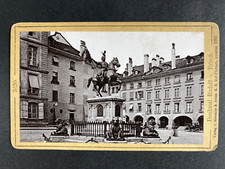 Switzerland, Bern, Equestrian Statue of Rudolf von Erlach, Vintage CDV Albums Print V