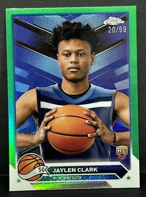 2024 Topps Chrome Basketball RC Jayden Clark Green Refractor /99