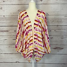 Anthropologie One Size Boho Festival Dolman Sleeve Dip Dyed Cocoon Open Kimono