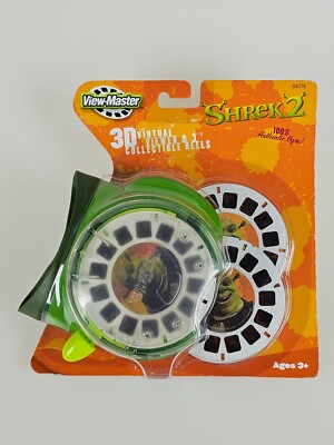 Shrek 2 ''100% Ogre'' Green Horizontal 3D Viewer & 3 Reels View-Master Set 2004