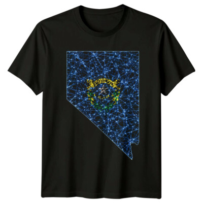 Nevada State Map Herren T-Shirt Damen Tee Grafik Unisex Reise Oberteil