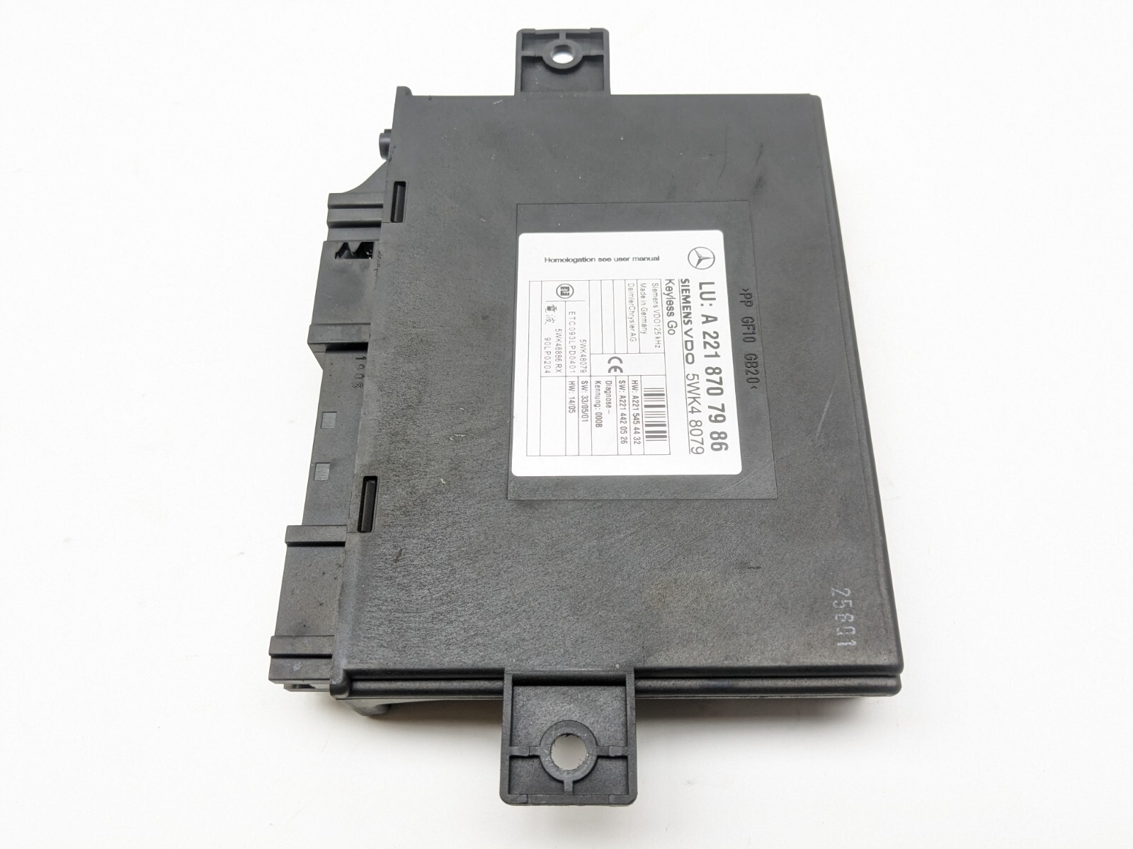 MERCEDES S Class W221 Keyless Go Module ECU Unit a 2218707986 for  