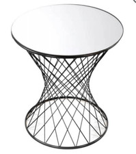 TAVOLO TAVOLINO CAFFè PIANO SPECCHIO TELAIO METALLO SALOTTO MODERNO Ø38*45