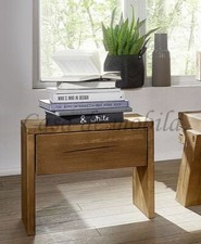 Massivholz Nachtkommode Kiefer eichefarben rustikal Nachtschrank Nachtkonsole