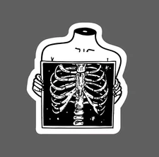 X-Ray Chest Sticker Bones Waterproof