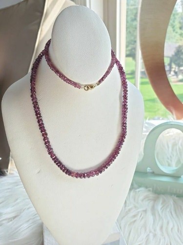 14K Gold Rhodolite Garnet Graduated 