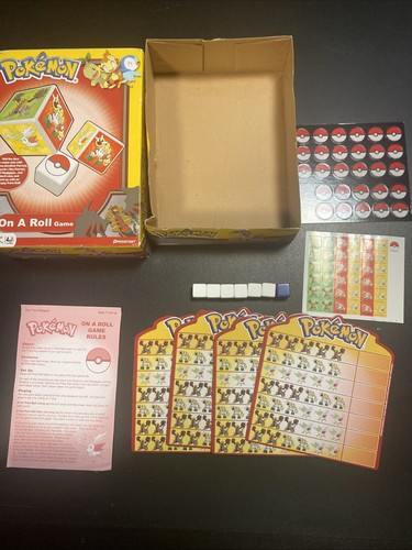 POKEMAN On-A-Roll Game 2009 OPEN BOX- New Has Not Been Used Missing Dice Cup - Picture 5 of 9