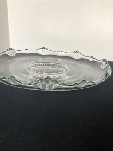 Vintage Elegant Glass Large Round 12” Serving Plate Platter Art Glass Hand Blown - Picture 3 of 15