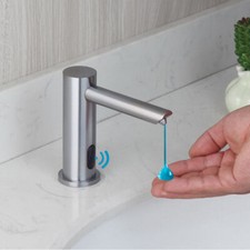 Brushed Nickel Soap Dispenser Automatic Sensor Single Hole Sink Deck Mounted Tap