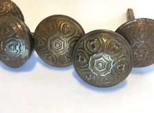 Set of 5 Matching Antique Door Knobs Vtg Salvage Hardware Victorian Art Deco