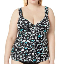 Anne Cole Twist Front Underwire Tankini Swim Top 20MT20185 Multi 36B/34C NWT 74