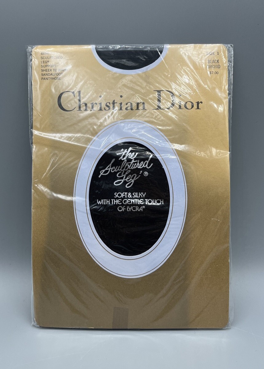 Vintage Christian Dior Sculpted Leg Black Orchid Sheer Pantyhose