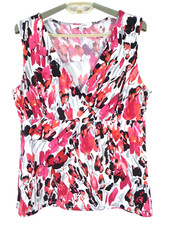 JONES STUDIO Women Lightweight Stretch Polyester Tank Top Multicolor Floral L