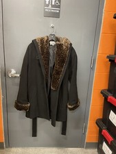 Mdp Mario De Pinto Hooded Wool Coat W/ Faux Fur Accents Os