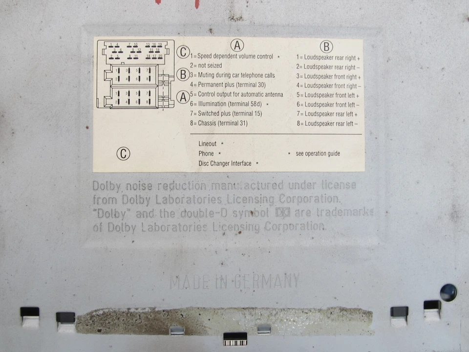RECEPTOR DE RADIO DE AUDIO PORSCHE 911 CARRERA 996 1999-2001 REPRODUCTOR DE CASSETTE CDR-220 Foto 3 de 4