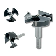 4 Inch Forstner Drill Bit, Triple-Flute Carbide Tipped Forstner Bit for Hard Woo