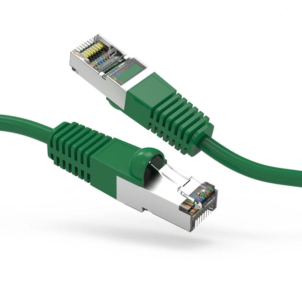 6Ft Green CAT6 SSTP Shielded Ethernet Network Booted Cable