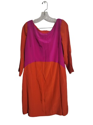 pink and orange block dress Pink/orange Colorblock Bodycon Dress