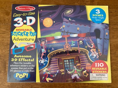 Melissa & Doug Easy-to-See 3-D Multi-Theme Marker Coloring Pad 30 Pictures New