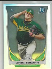 Jordan Schwartz Oakland A's 2014 Bowman Draft Refractor