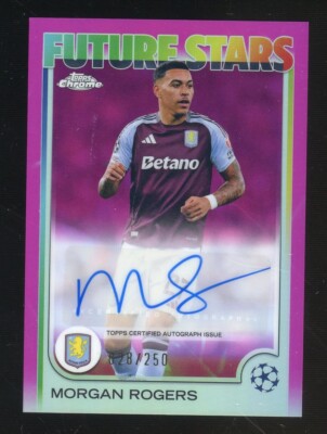 2024-25 Topps Chrome UCC Soccer Magenta Refractor Morgan Rogers AUTO 28/250