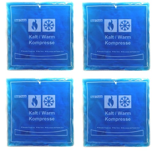 Set of 4 Cold Warm Gel Compresses Square 150g Heat Pads Cooling Pads