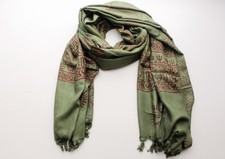 Spiritual OM Printed Cotton Prayer Meditation and Yoga Shawl with Fringes