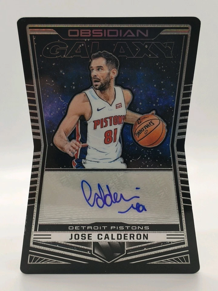 JOSE CALDERON 🏀 OBSIDIAN GALAXY DIE CUT AUTO 🏀 #27/50 DETROIT PISTONS - Image 2 of 4