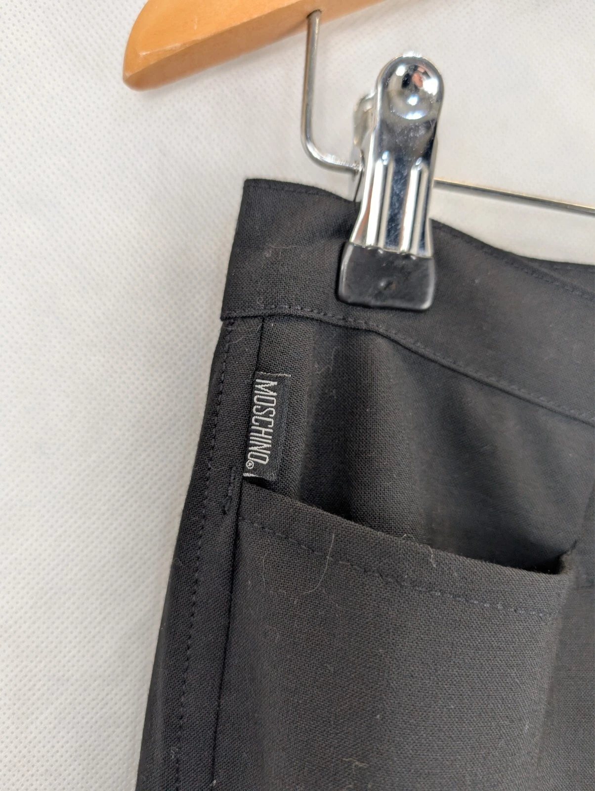 Moschino Jeans donna pantaloni neri taglia 8 Y2K gamba dritta eleganti ufficio nuovi con etichette