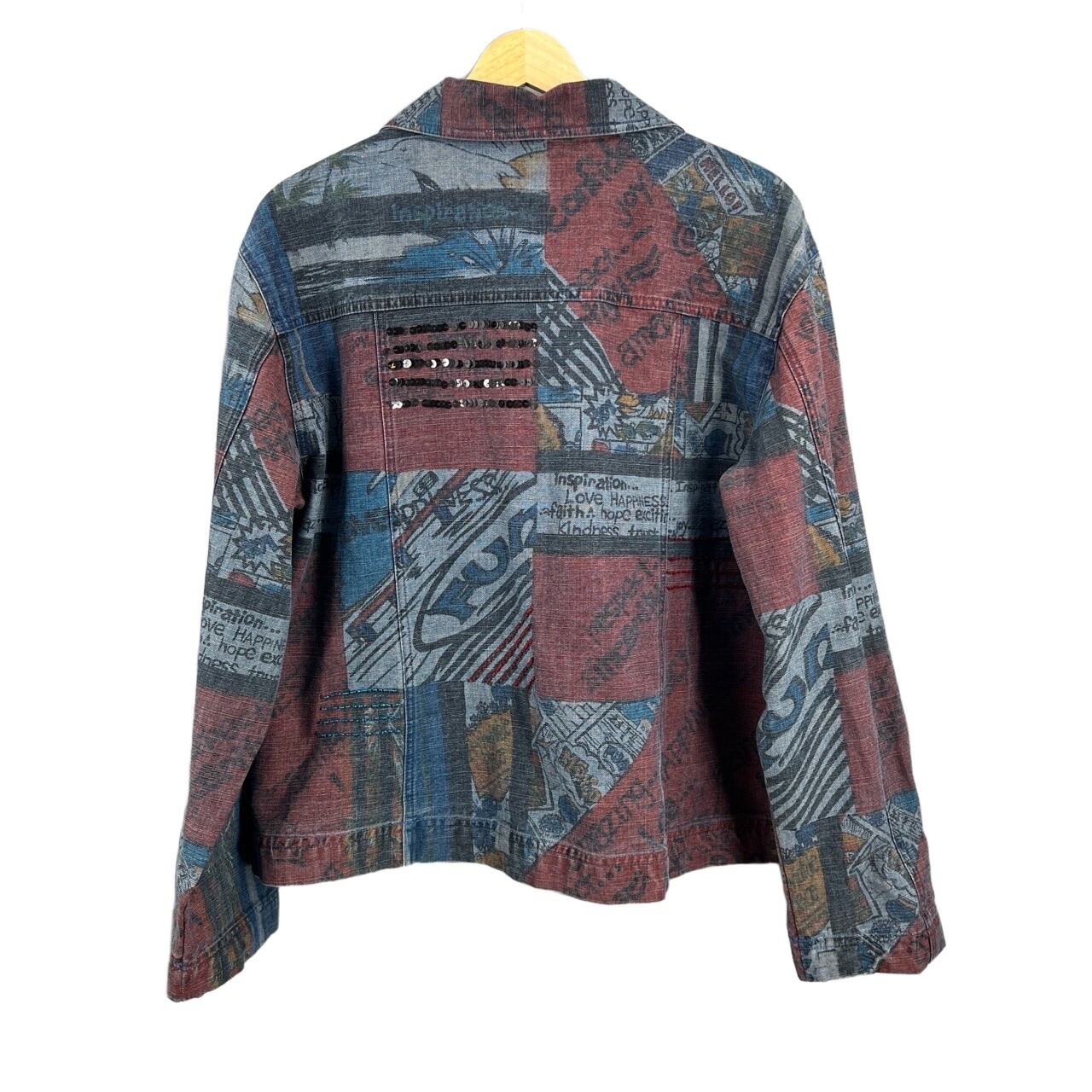 Chicos Jacket Patchwork Print Collage Button Fron… - image 4