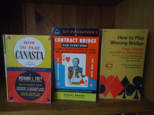 Lot de 3 pièces How to Play Canasta Frey Contract Bridge Culbertson Winning Bridge - Photo 1 sur 4