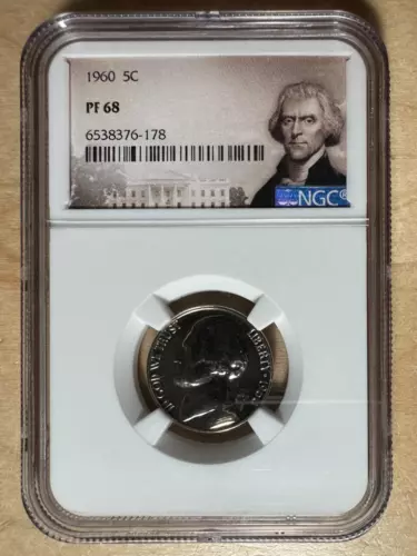 1960 Proof Jefferson Nickel 5¢ - NGC PF 68