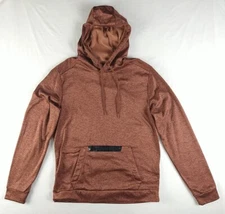 Layer 8 Zip Pocket Brown Hoodie (Men Size M Medium) 100% Polyester, Gym Workout