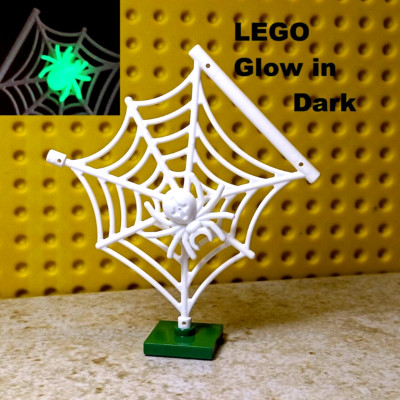 LEGO Glow in Dark Spider Web FREE STAND Holiday Seasonal Creepy GLOWING Bug