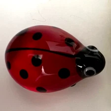 Final Discount, Murano Glass, Handcrafted Unique Lovely Ladybug Figurine, Size 1