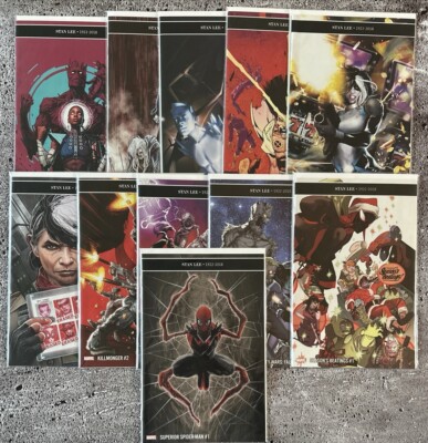 MARVEL STAN LEE 1922 - 2018 MEMORIAL COVERS: SET OF 11 COMIC VARIANTS