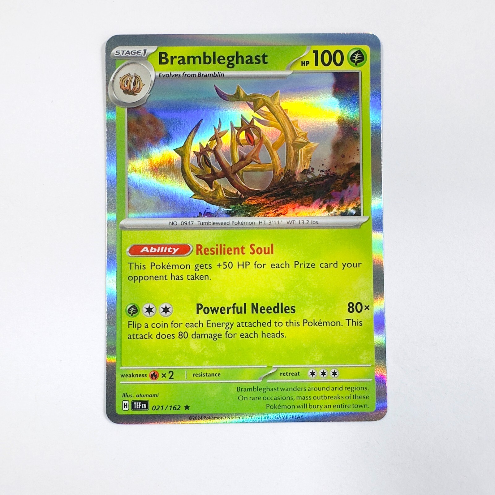 Brambleghast 21/162 - Pokemon TCG - Temporal Forces - NM  Holo Rare