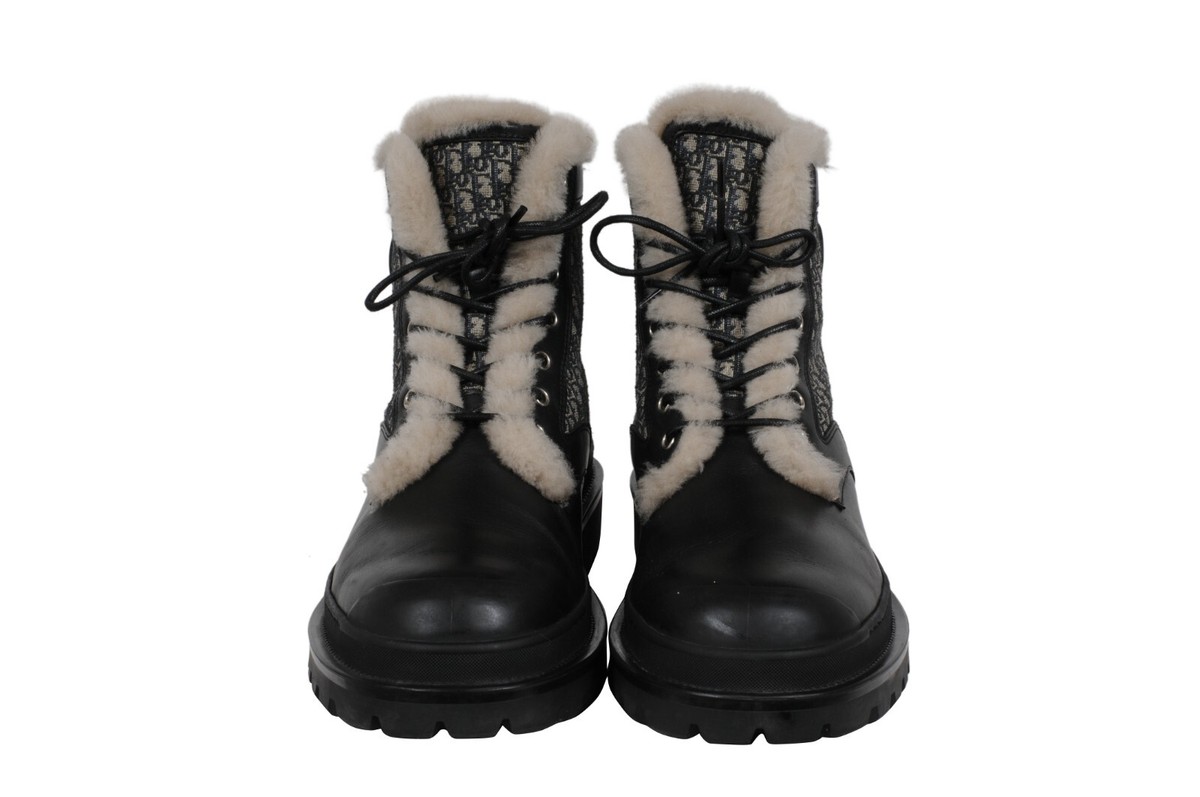 Christian Dior Snow Boots Oblique Black Logo Winter Ski Lace Up Monogram Logo Dior Oblique Laced Snow Boots – Savonches main image 3