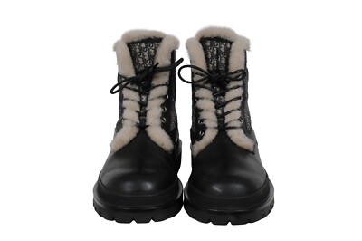 Dior Men Explorer Oblique Logo Boots US 12 EU 45 Black Beige  display picture 3