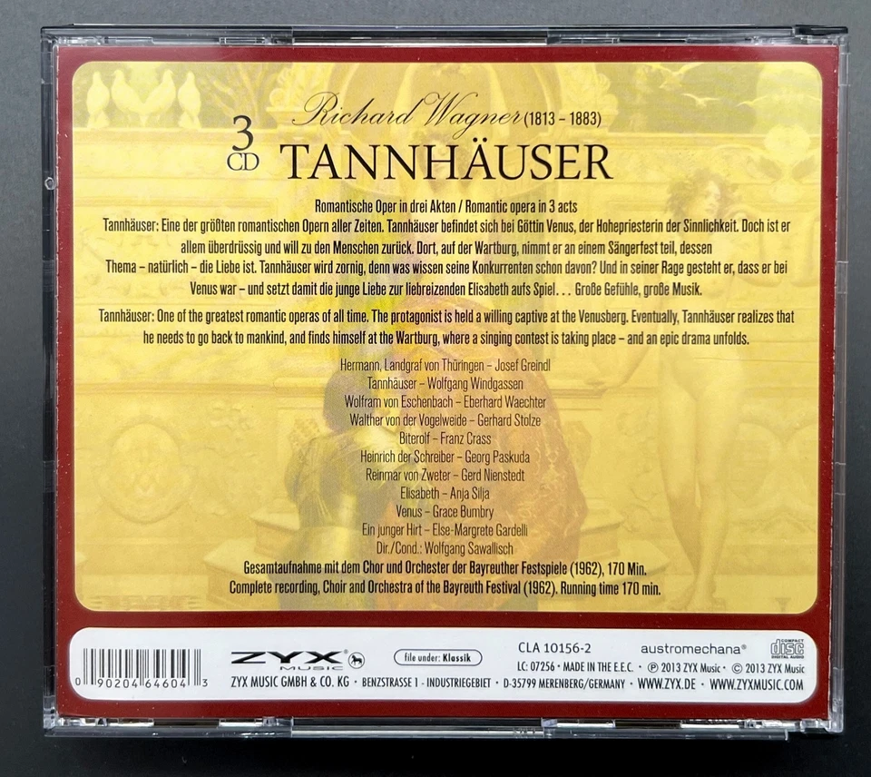 R. Wagner: Tannhäuser, Bayreuth 1962 - Windgassen, Sawallisch, 3 CDs, neuw. - Bild 2 von 4