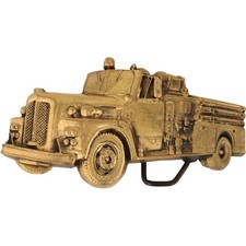 New Brass Fire Engine Truck Firetruck Fireman Fighter 70 NOS Vintage Belt Buckle