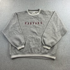 Vintage Harvard Crimson Sweatshirt Mens XL Gray College Crewneck Preppy Adult