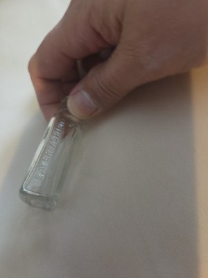 Vintage Bayer Aspirin Embossed 3.5 Inch Glass Bottle No Cap