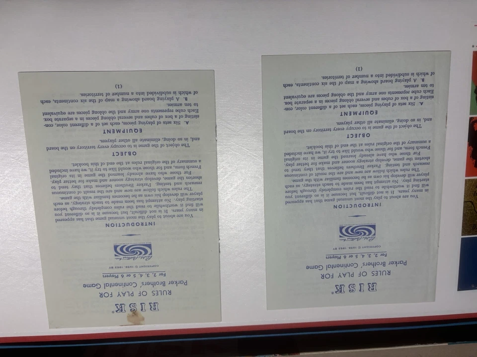 Vintage Risk Board Game 1959-1963 Edition Parker Brothers Complete - Image 4 of 4